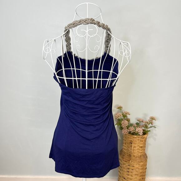 Stunning vintage y2k blue open back halter top - Picture 4 of 8